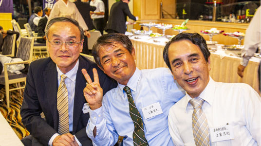 神田 校友会長 参加（会長・上島氏・上園氏）創立100周年記念支部総会 2019年8月3日